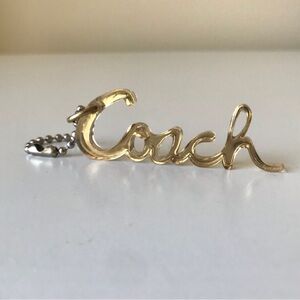 Sold**Coach Poppy Cursive Script 3D Bag Charm, Y2K, Yellow